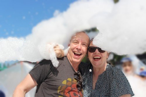 Blair at a foam party