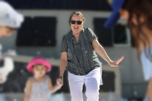 Elsie at a foam party