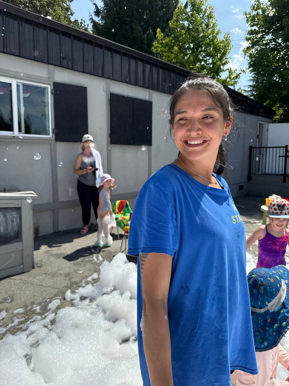 Rose at a foam party