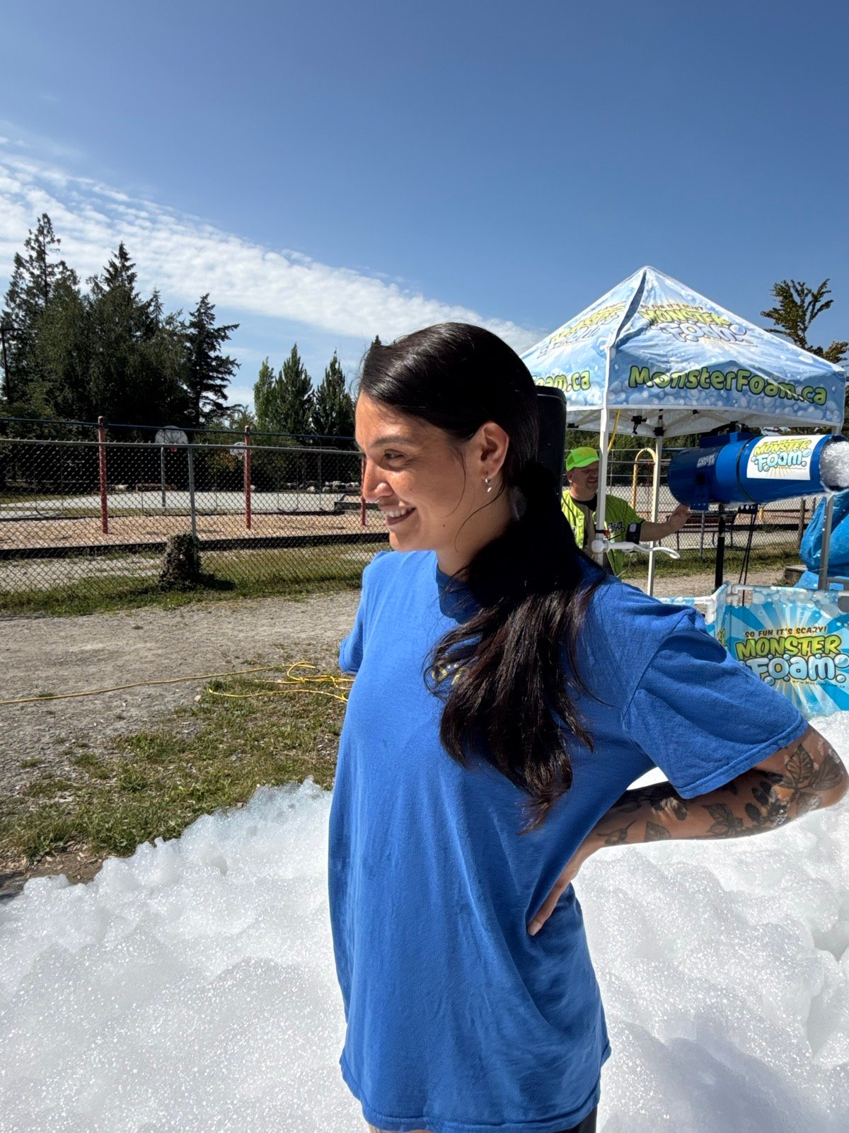 Rose at a foam party
